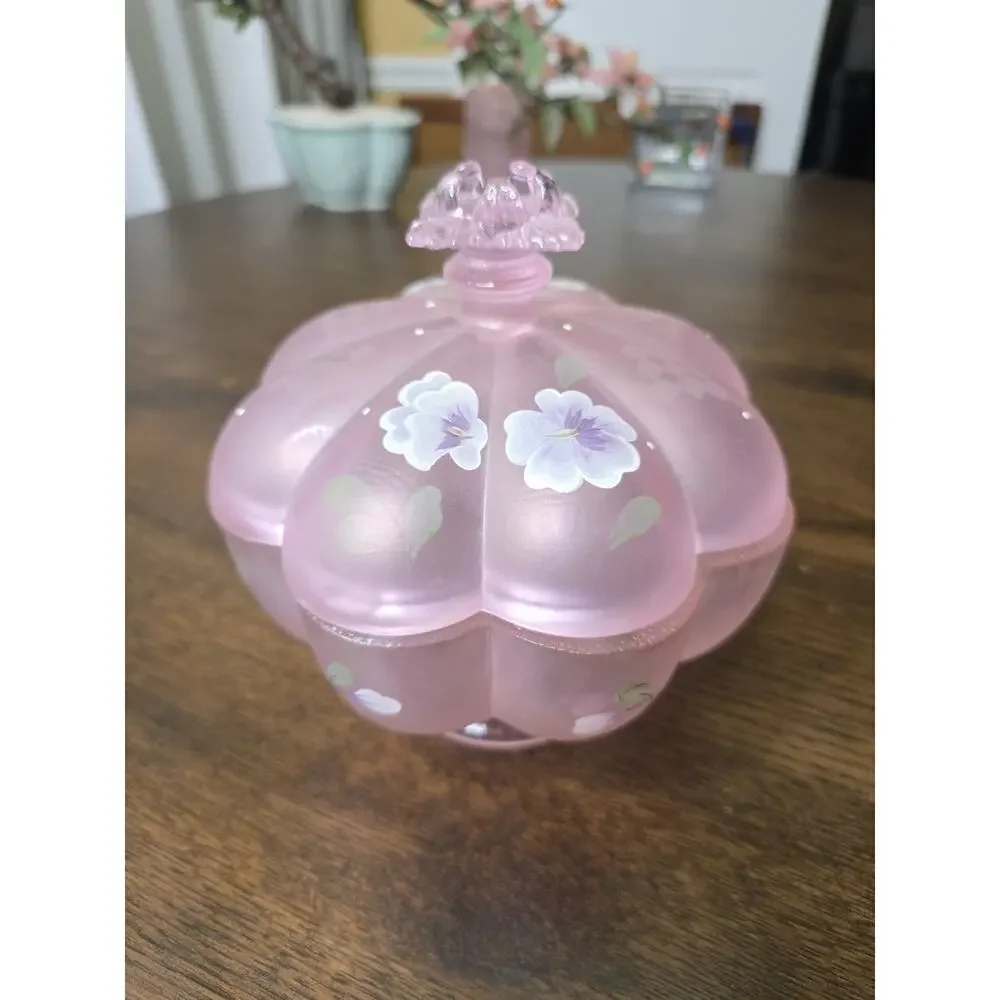 Shelley Fenton Signed Covered Candy Dish Pink Chiffon Spring Splendor Limited Ed